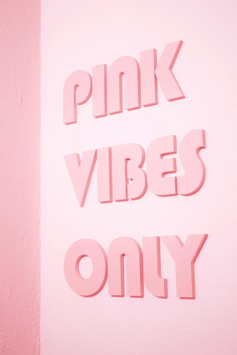 pink vibes only sign for barbie theme backyard party