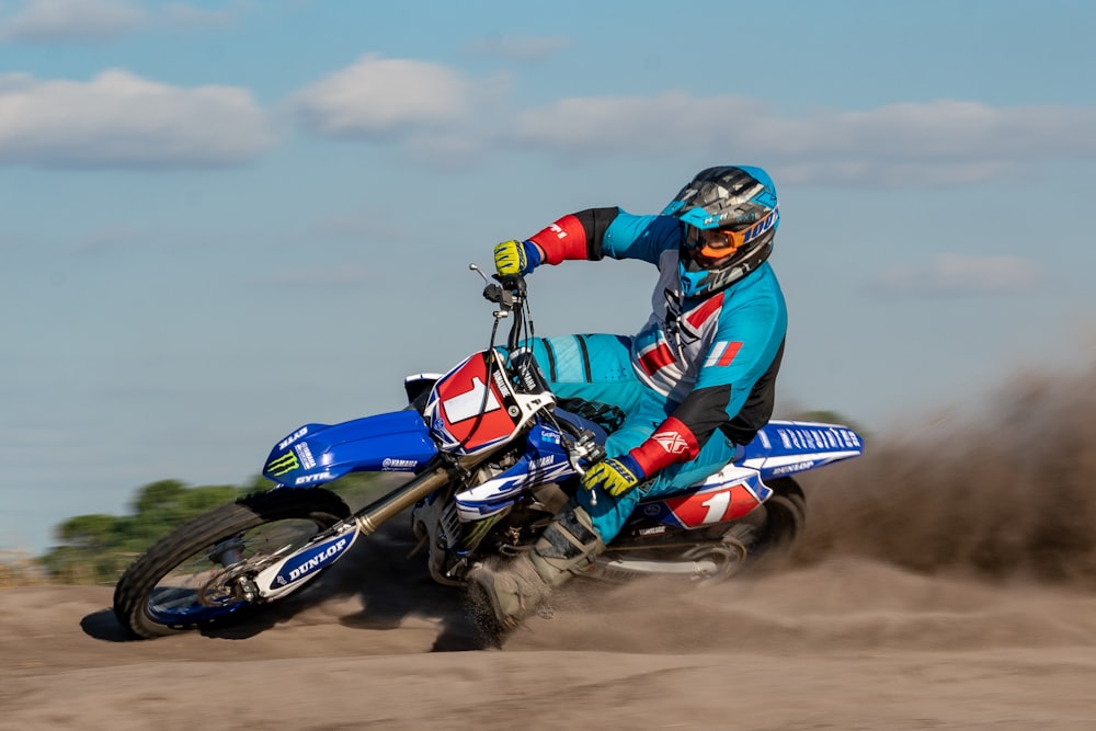 man riding dirt bike