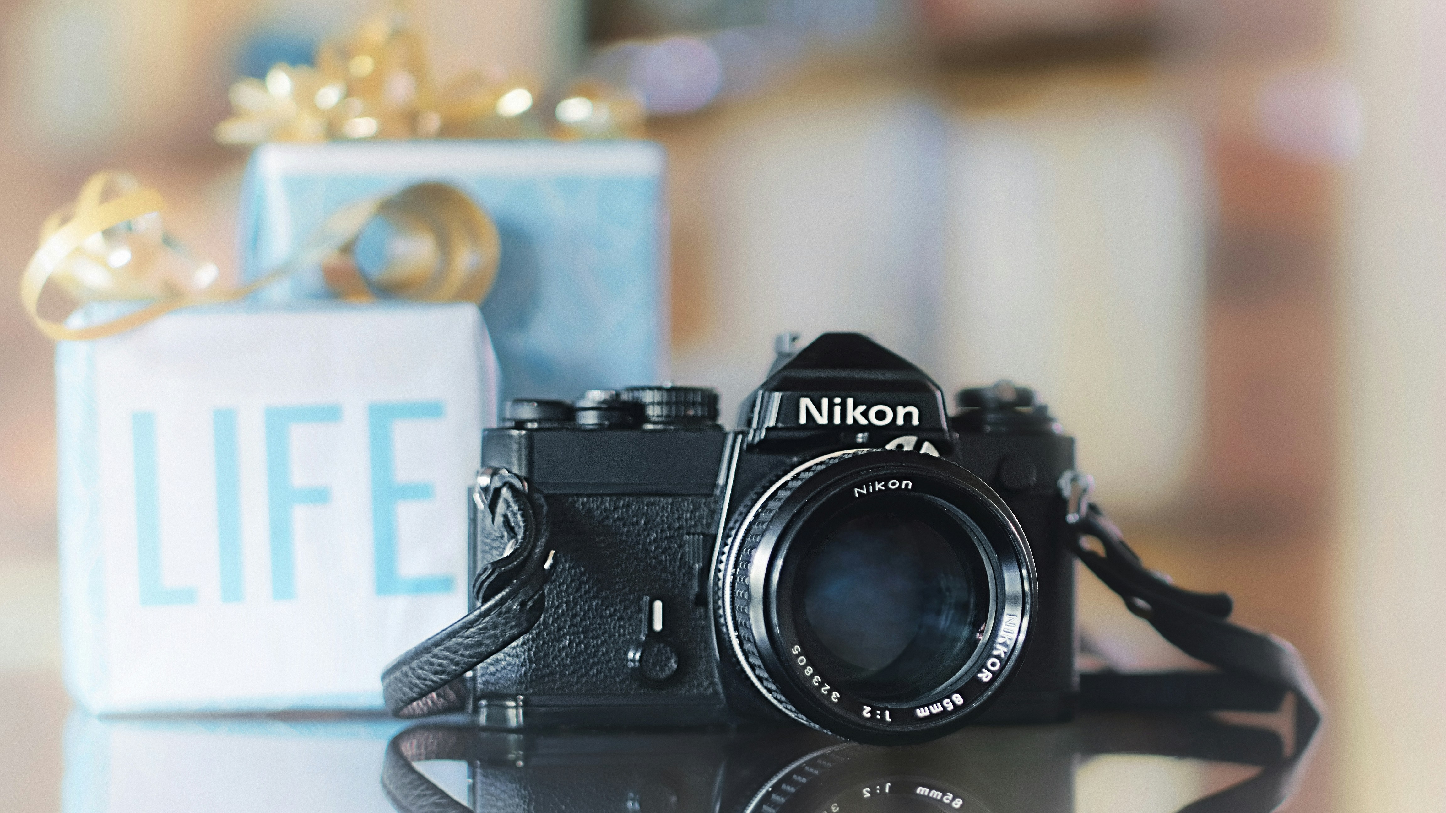 black Nikon DSLR camera