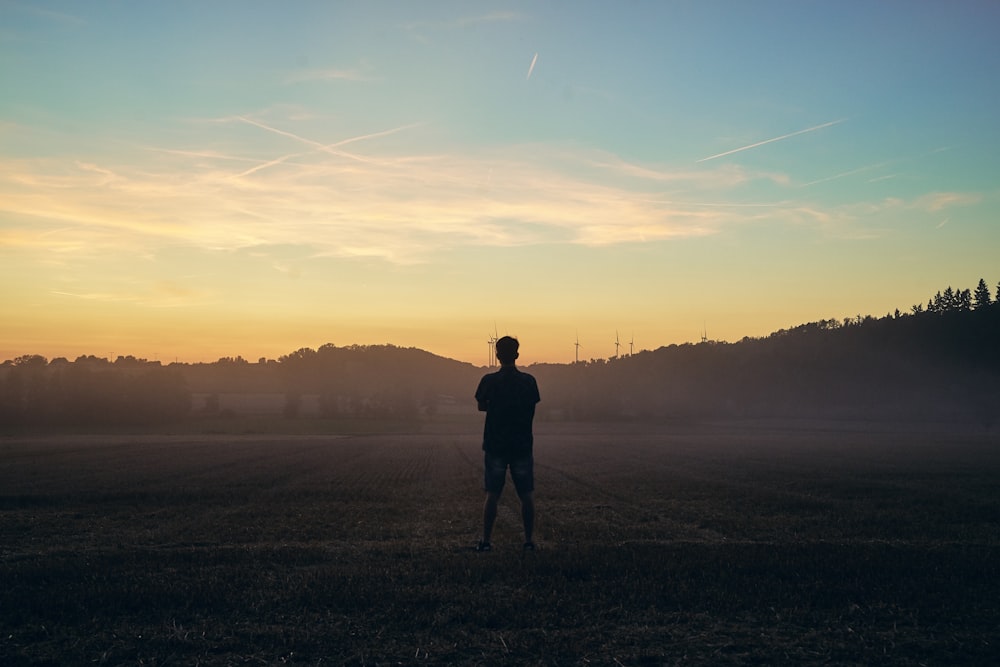 man standing on field