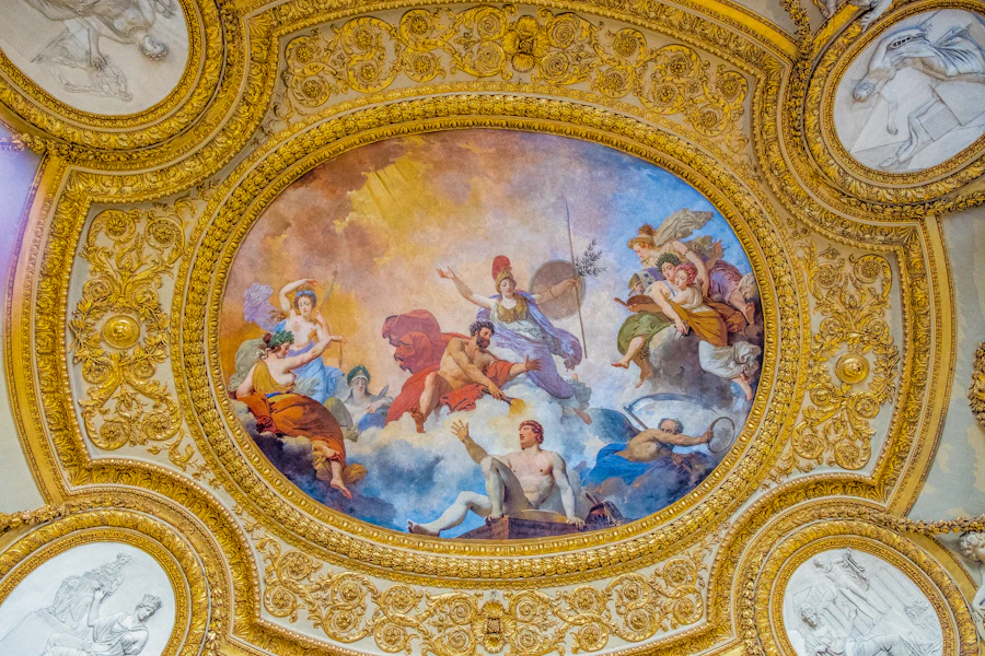 Interior gallery of the Louvre Museum in Paris