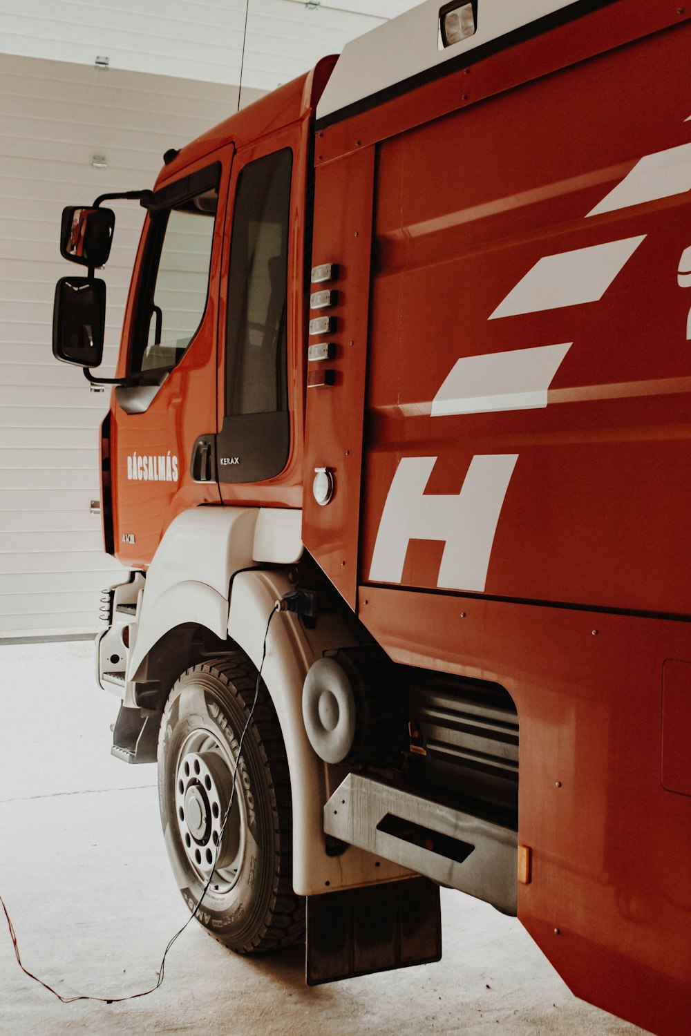 red truck parked