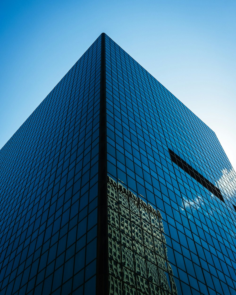 curtain-wall high-rise building under blue sky