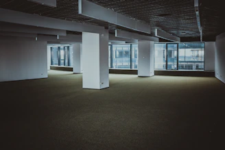 empty brown and white building