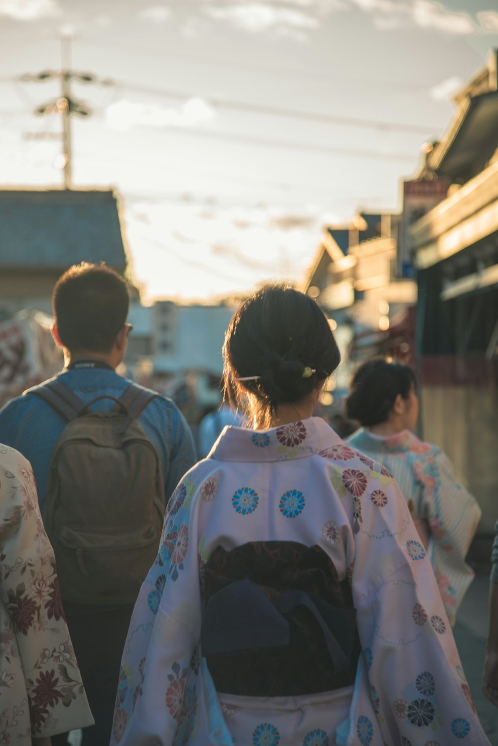 woman in white kimono