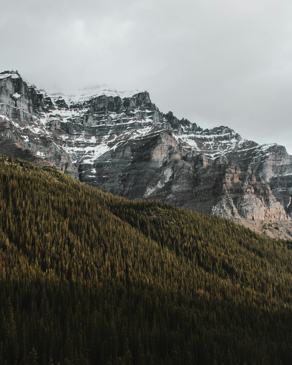 mountain covered with snow during daytime