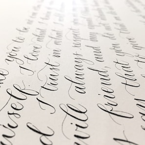 closeup photo of black and white printing paper