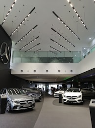 vehicles parked inside room