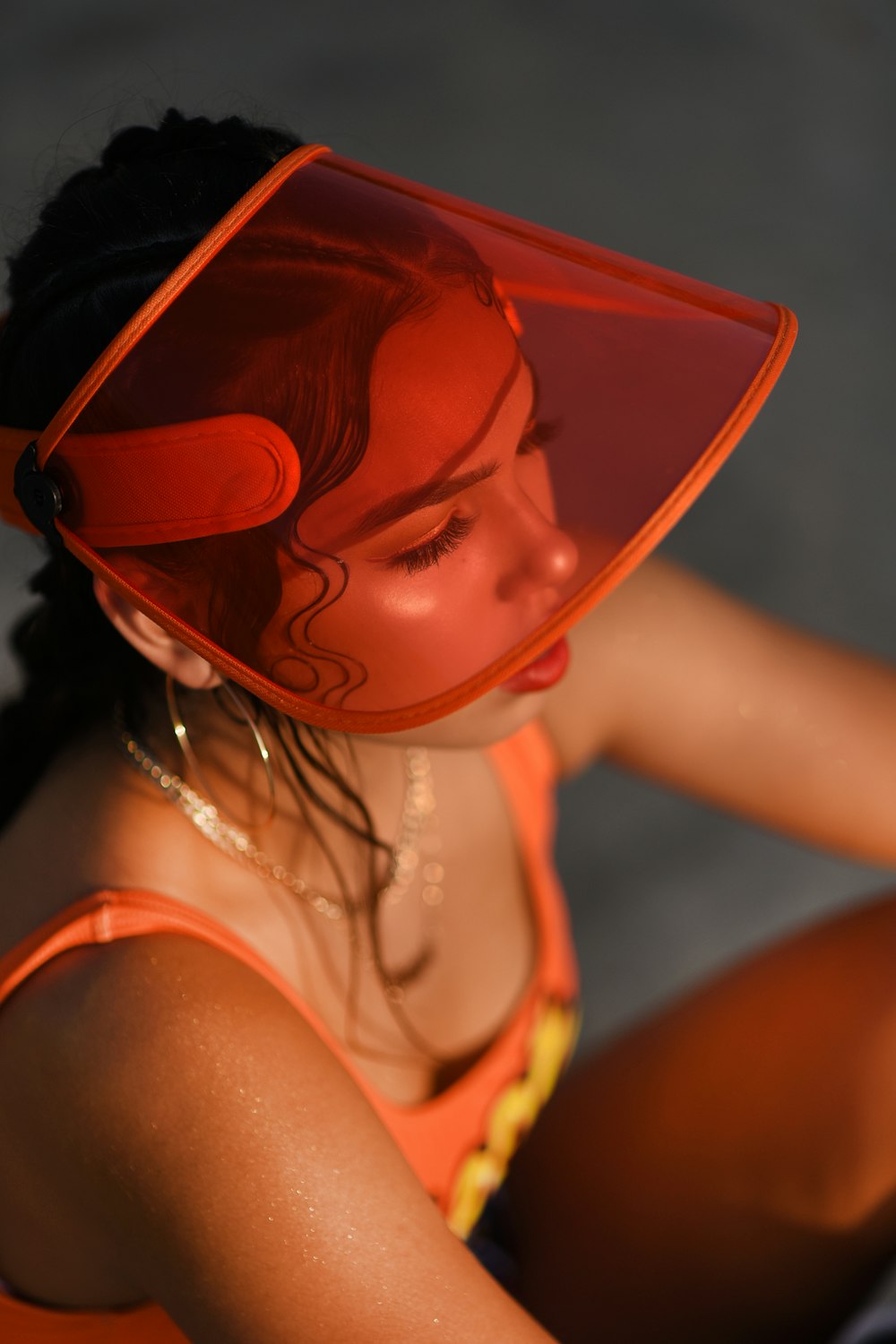 women's red lipstick close-up photography