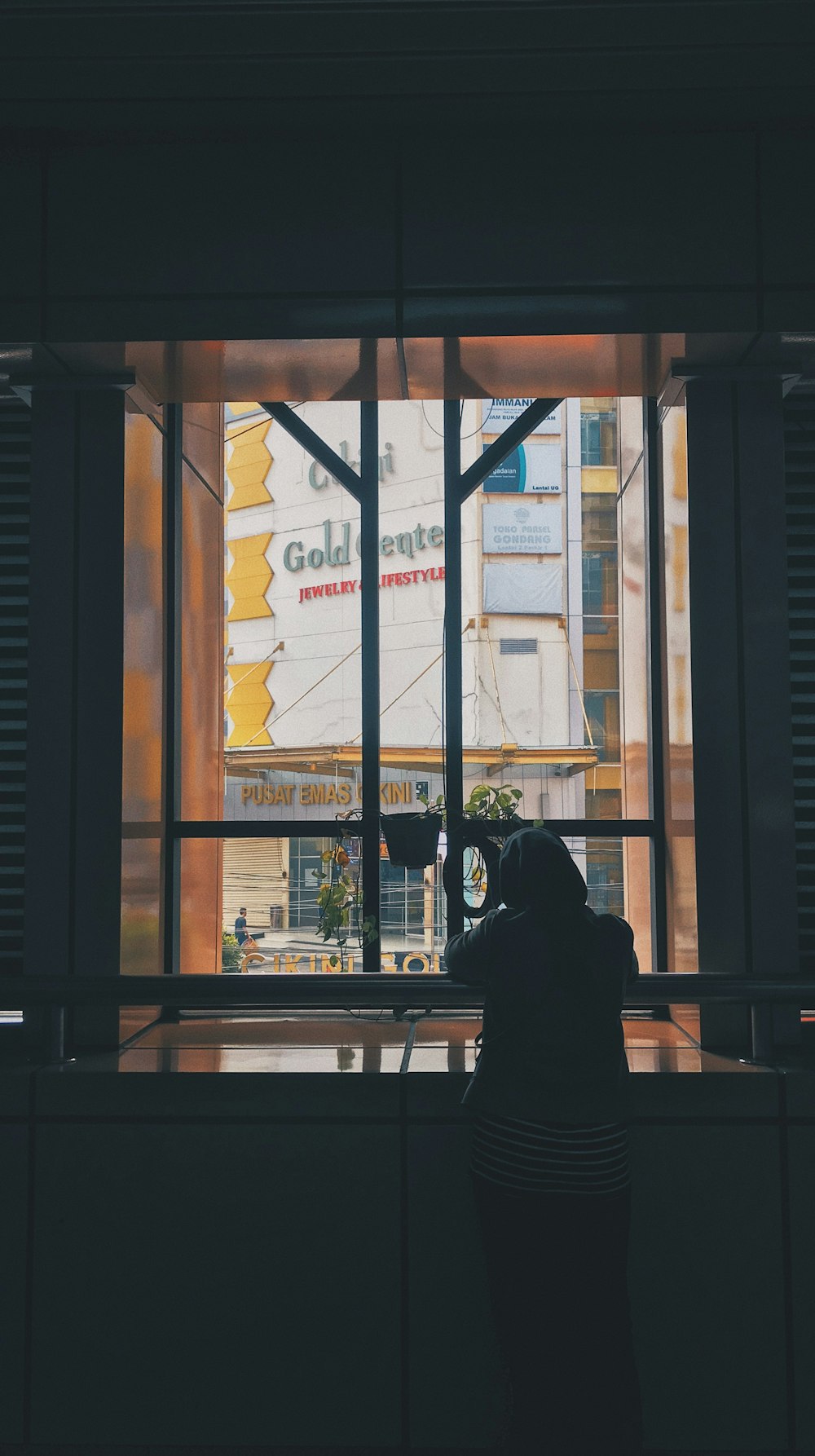 Fotografía de una persona cerca de la ventana