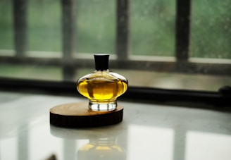 yellow clear fragrance bottle