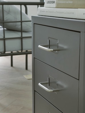 white filing cabinet