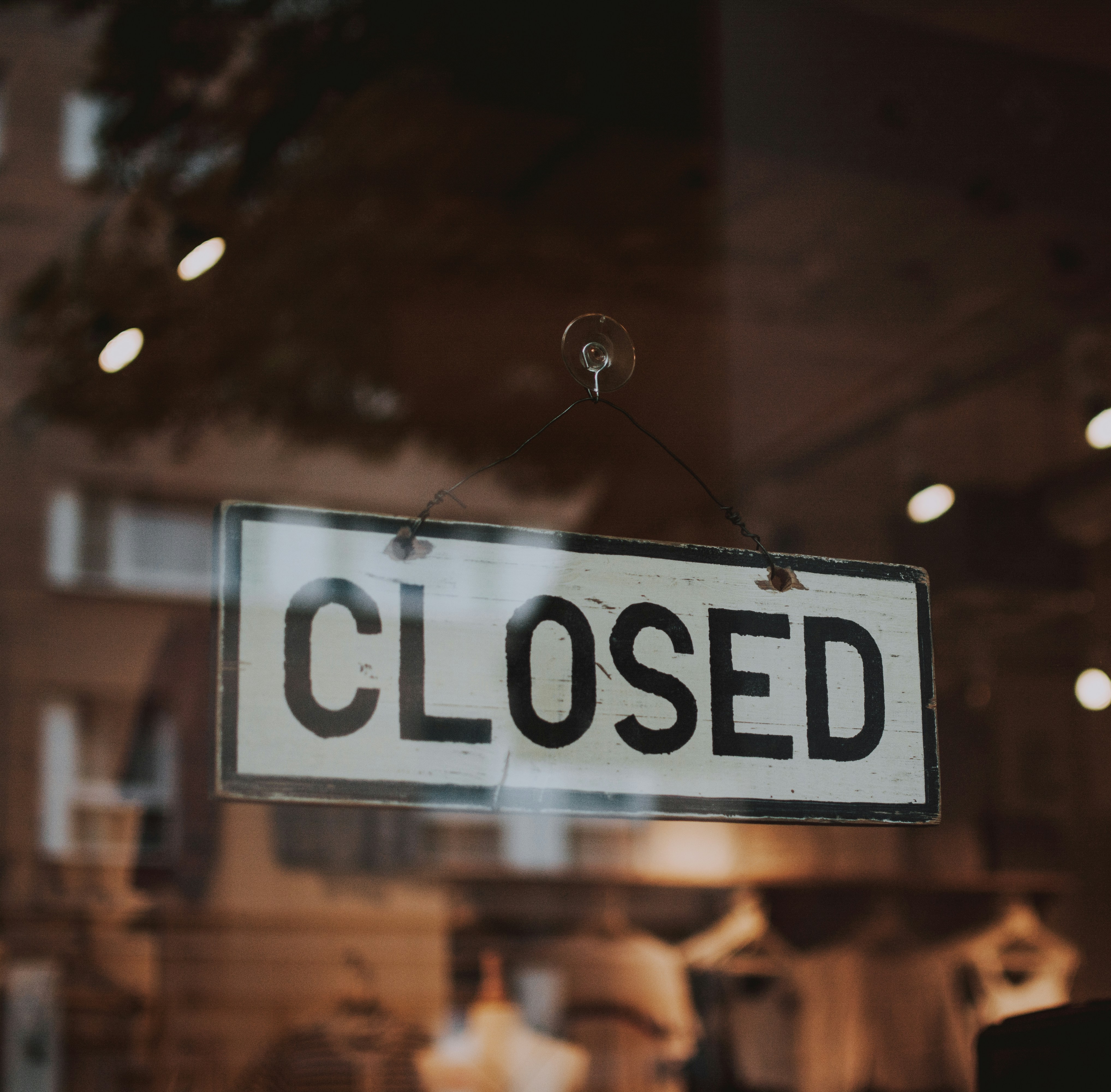 Black and white Closed sign plate on glass panel photo – Free Human ...
