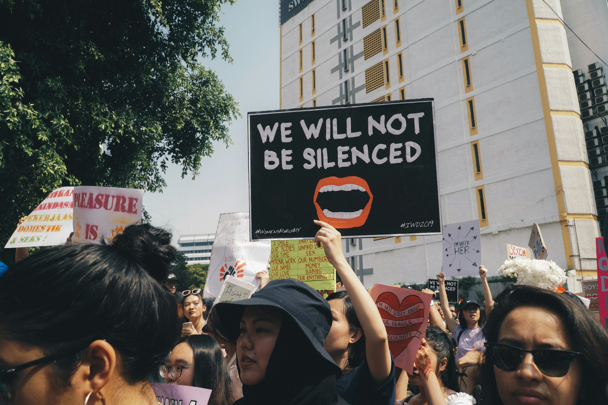 Sign at Women's March 2019, Kuala Lumpur.