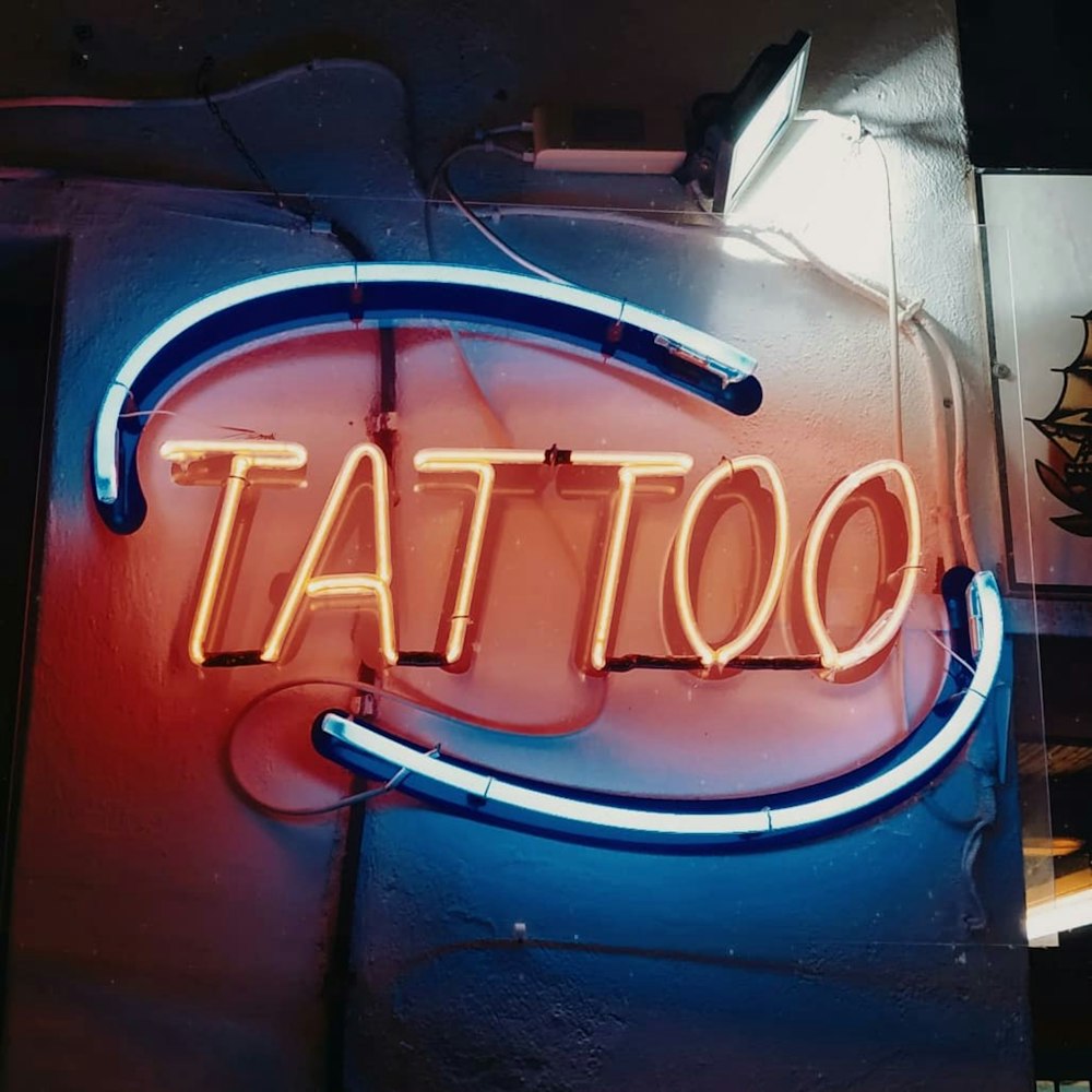 Tattoo light sign close-up photography