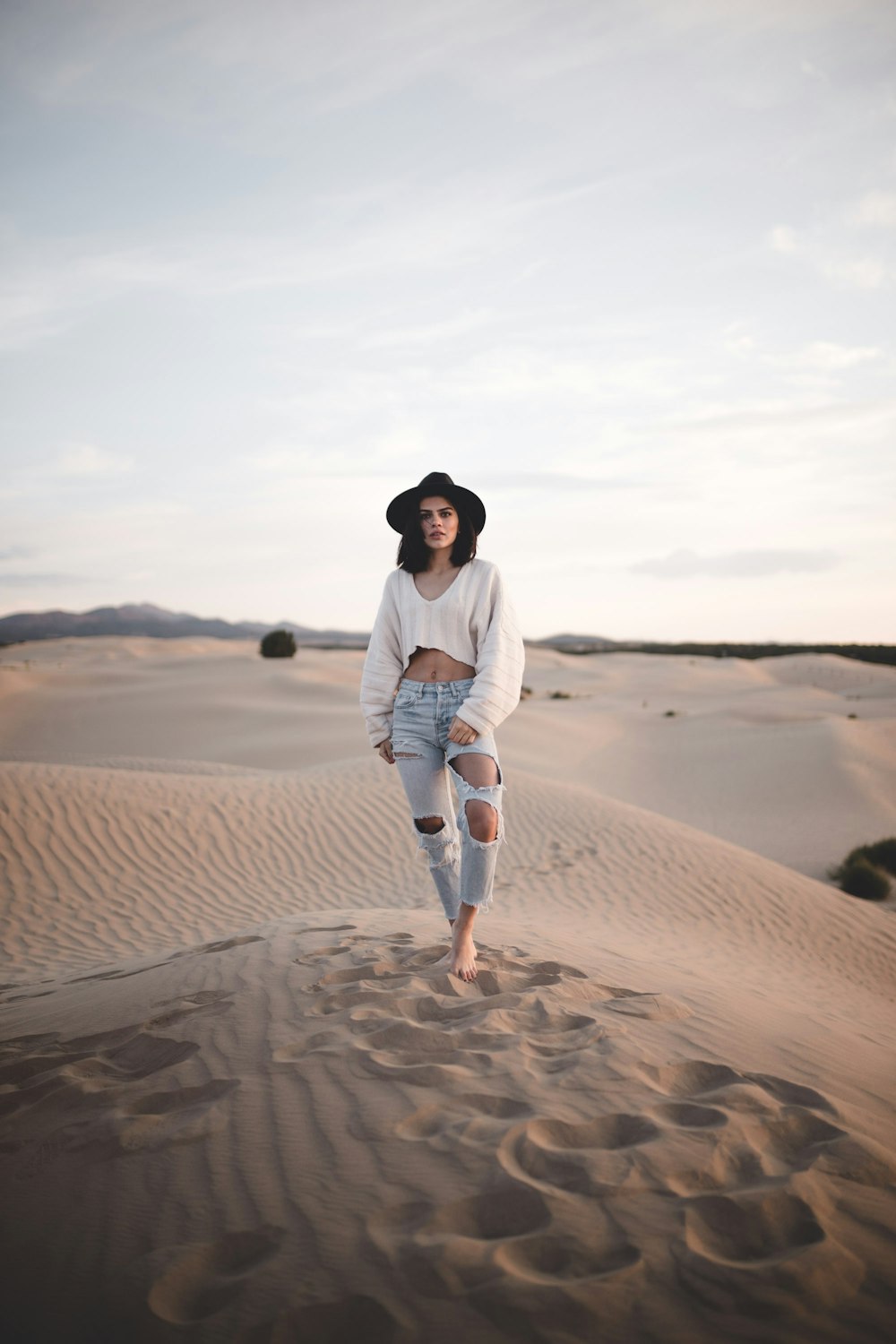 woman standing on dessert