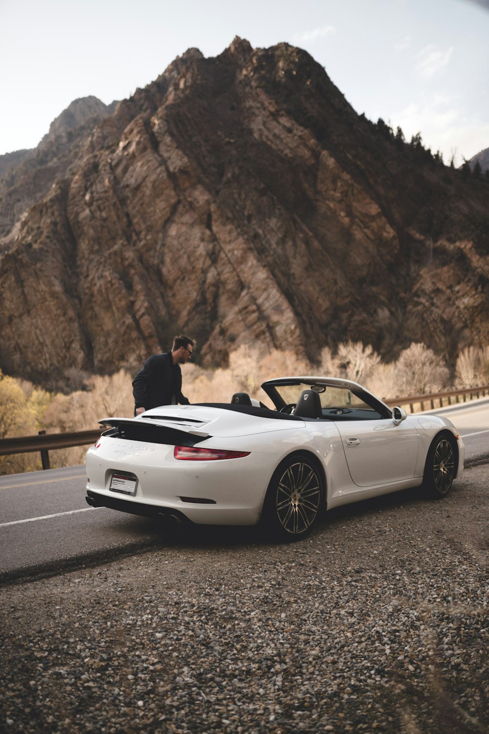 white convertible coupe