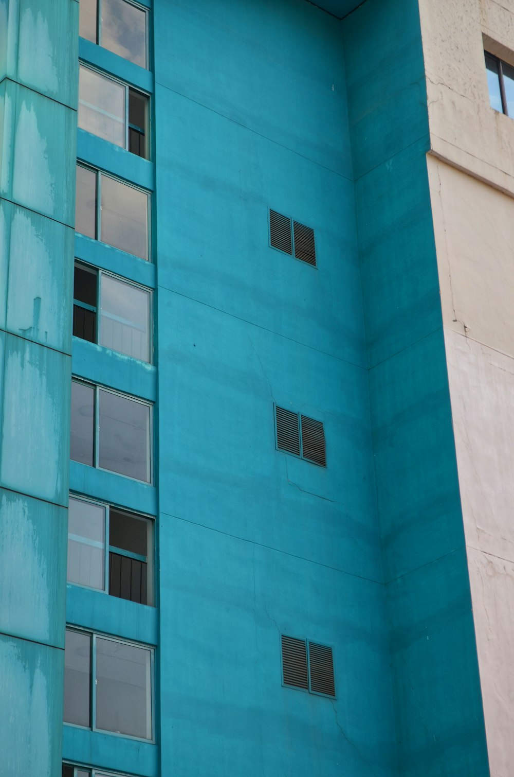 blue painted building