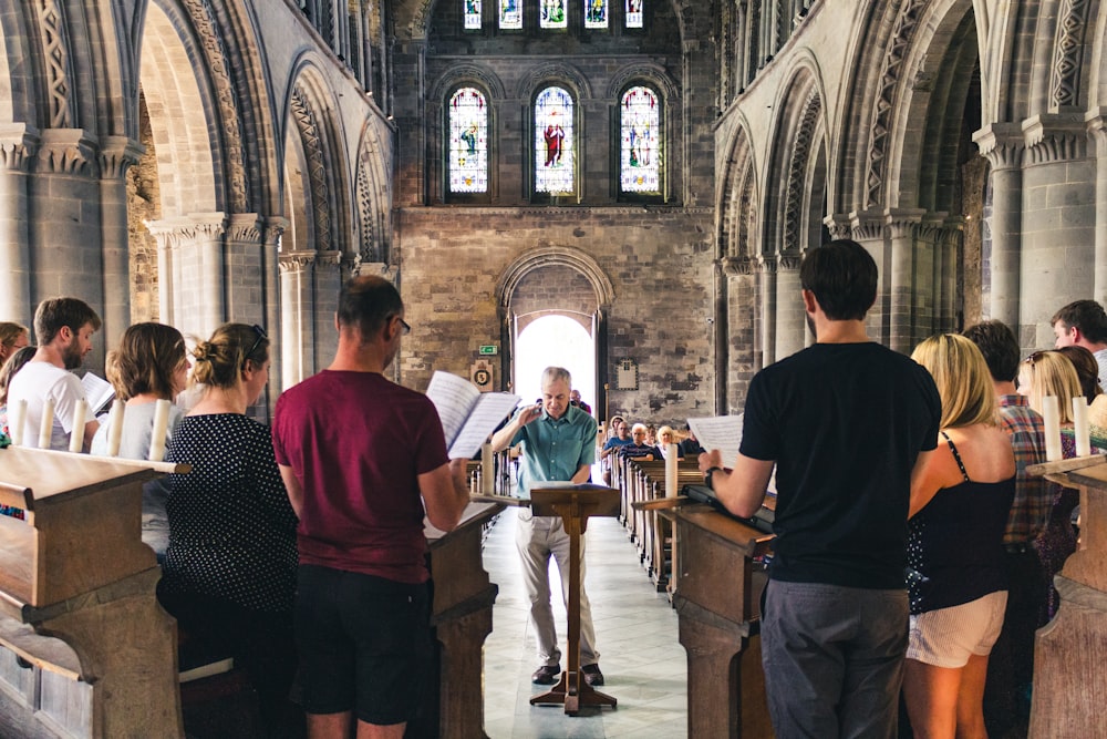 people inside church