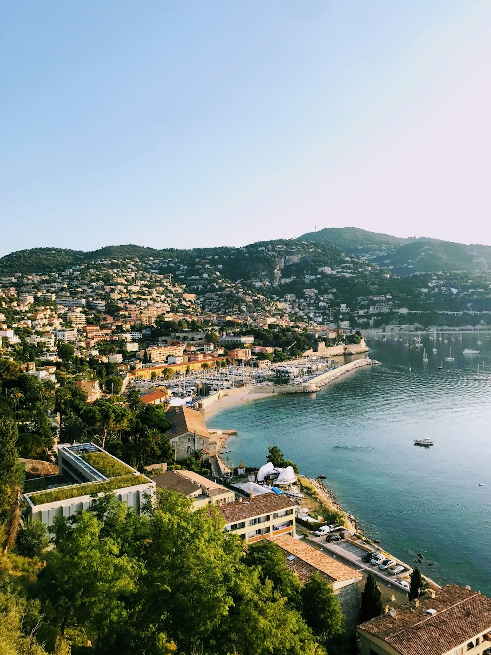 aerial view of town