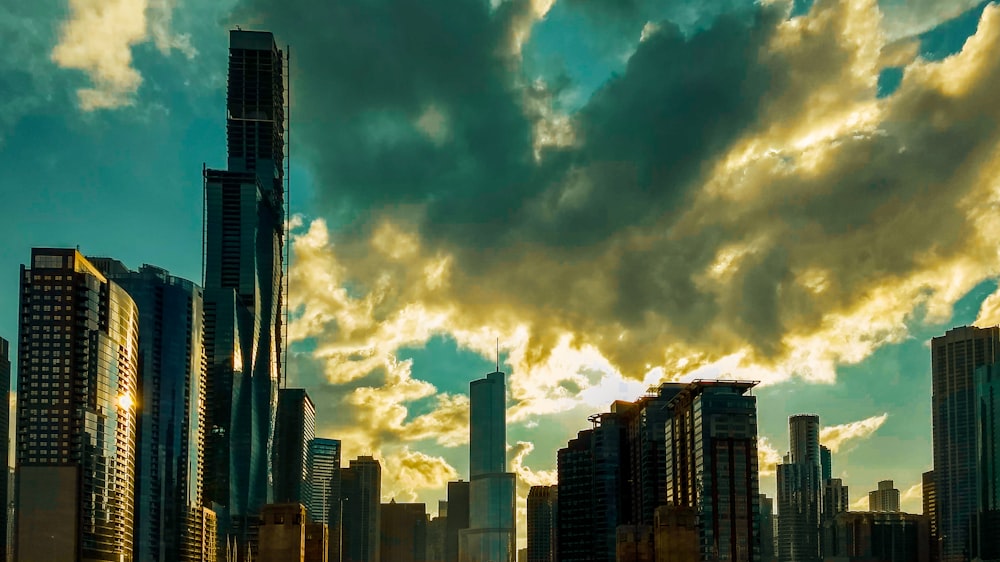 white clouds over buildings