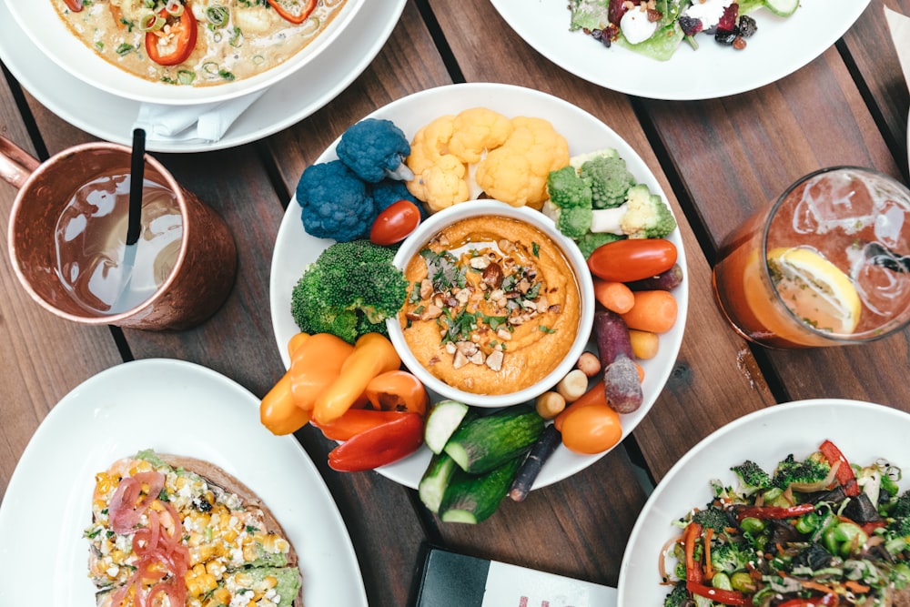 vegetable platter with dressing