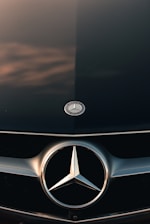 close view of Mercedes-Benz hood