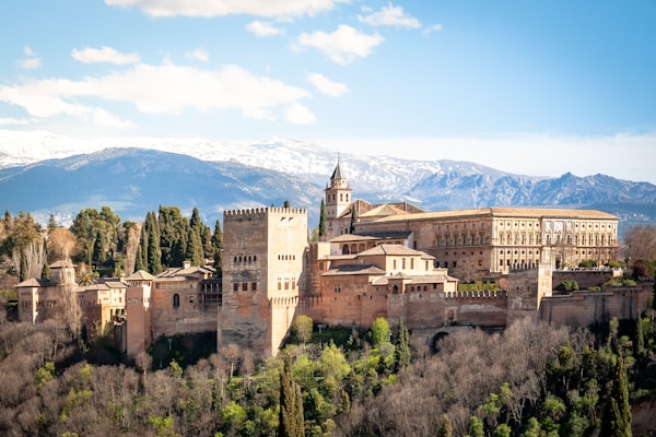 Vue aérienne de l'Alhambra de Grenade, Andalousie