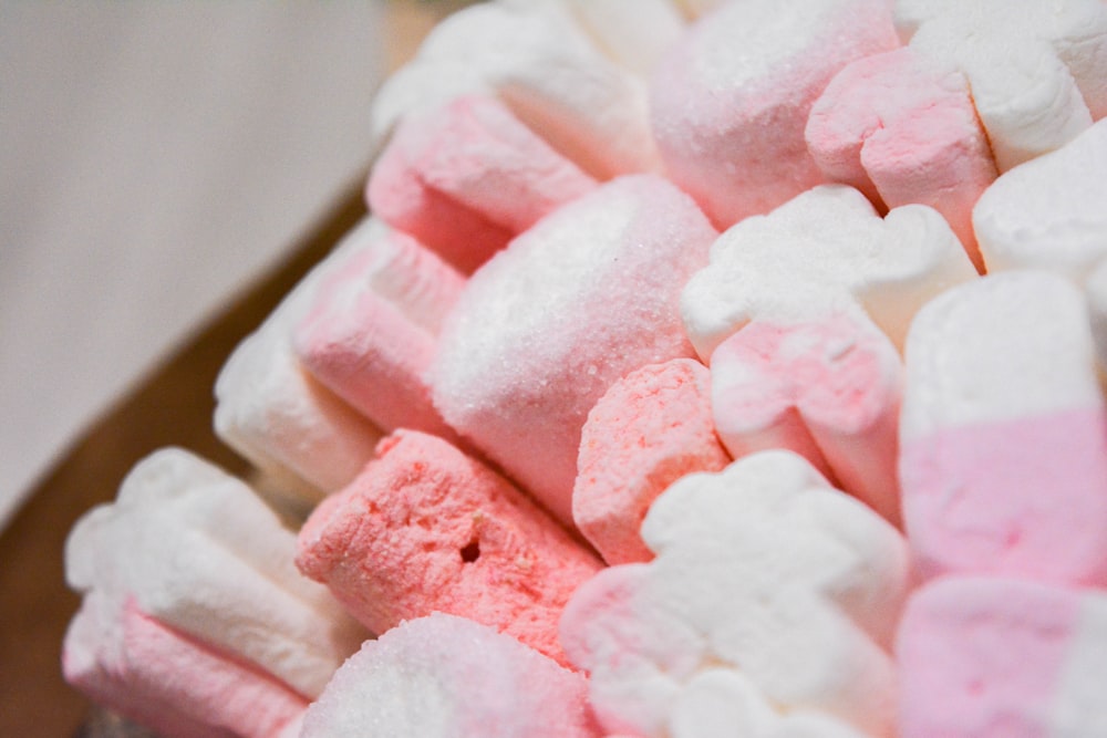 pink and white marshmallows