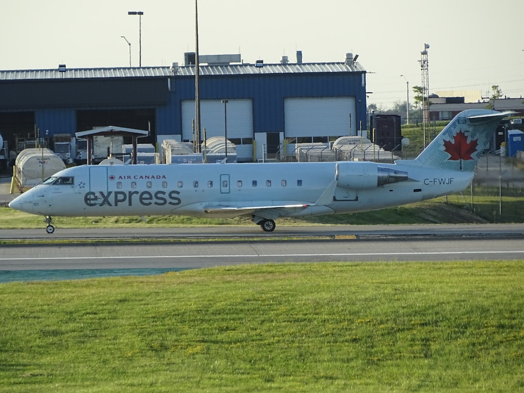 white Canada Express airliner,