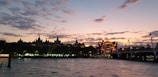 A panoramic view of a completed infrastructure project at sunset.