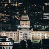 lighted buildings at nighttime