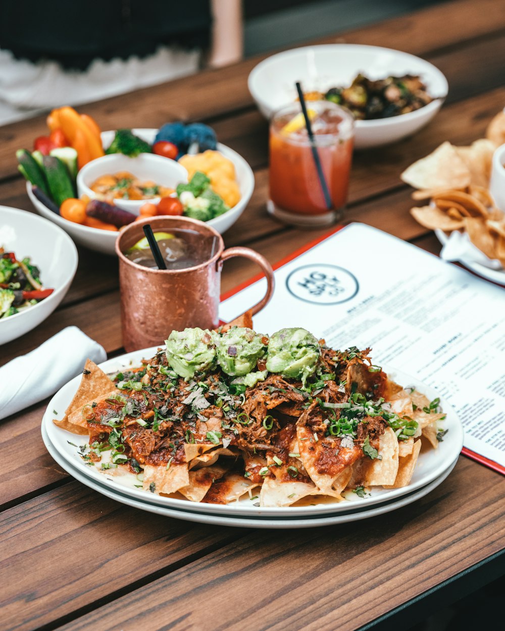 Nachos en el plato