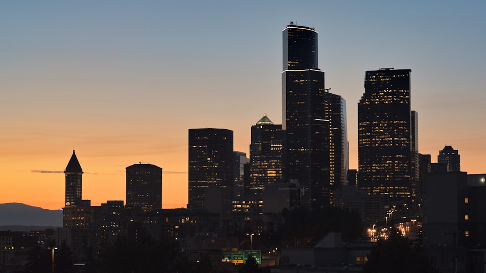 black high-rise buildings