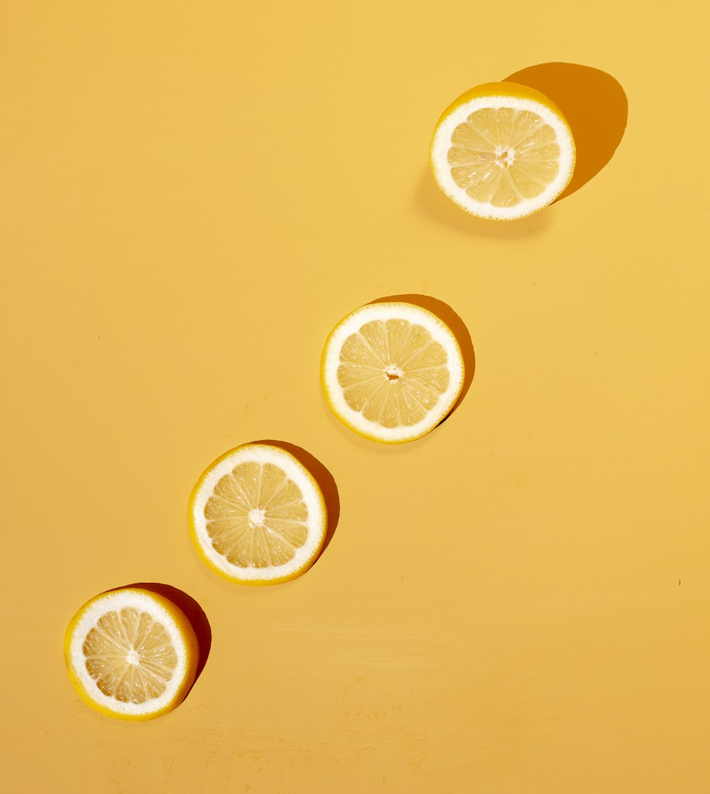 four slice of lemon fruit