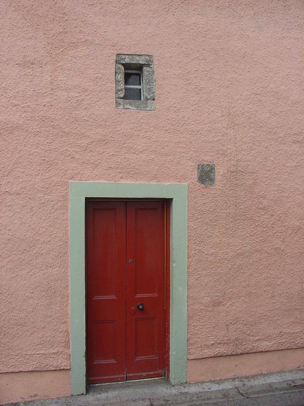 red wooden door