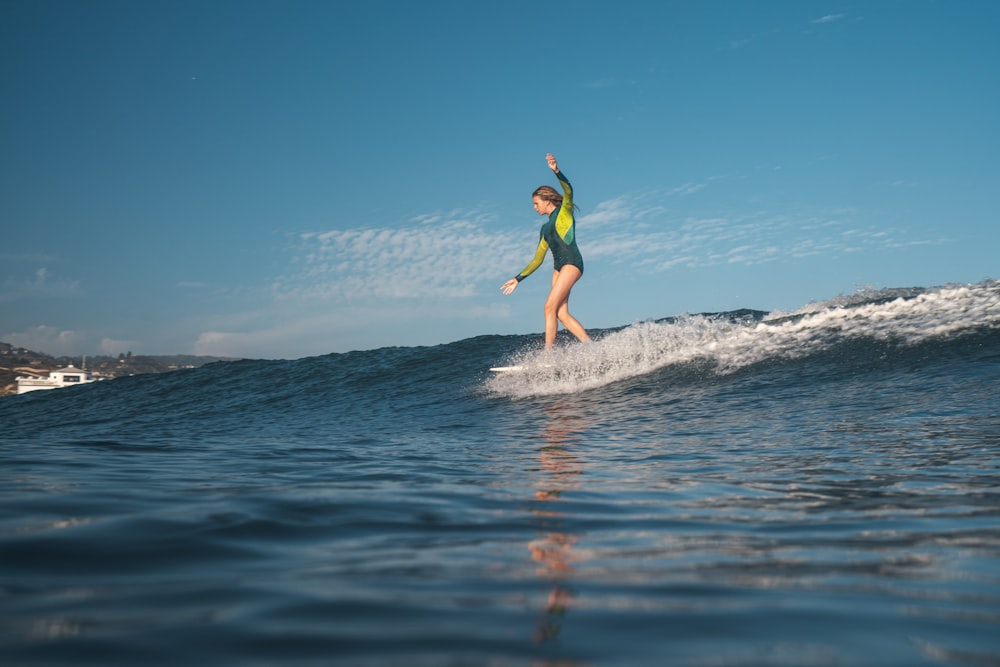 woman surfing