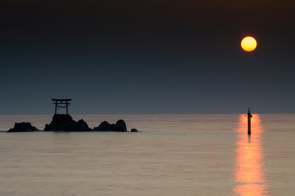 silhouette of gate