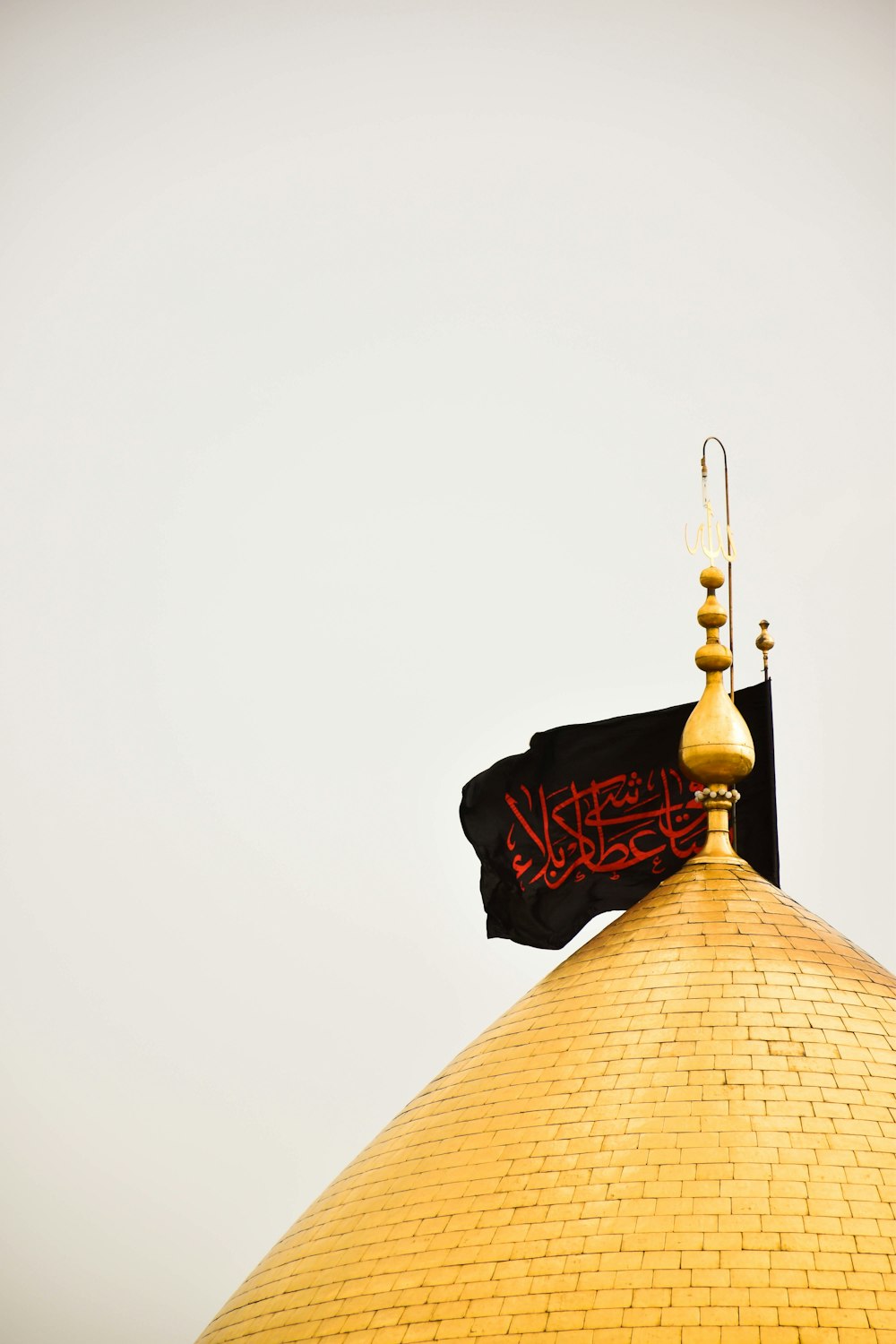 brown building with flag