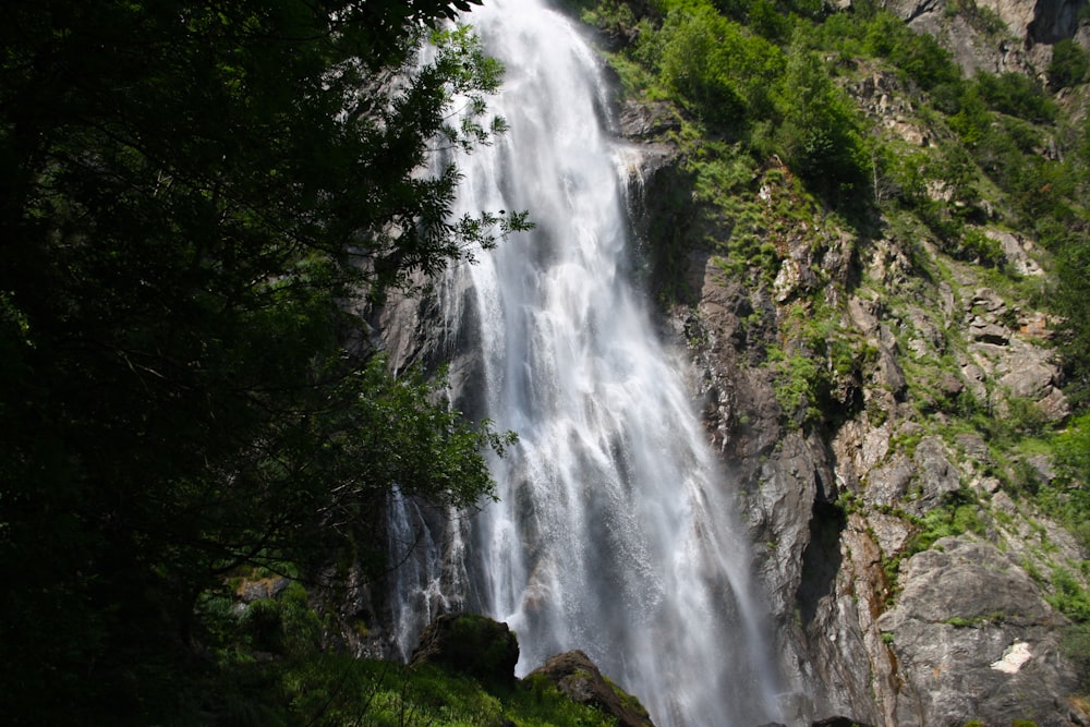 waterfall and rocks