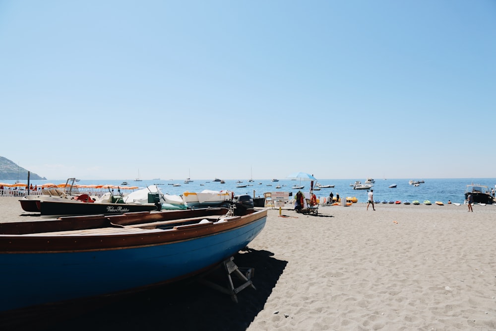 blue and brown boat