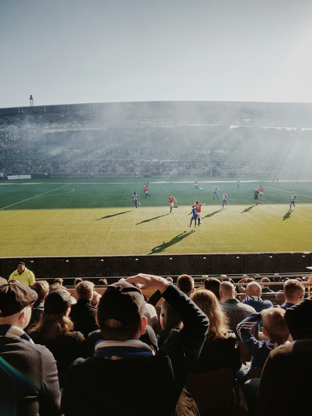 Football fans watching a match