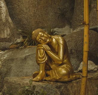 Buddha statue on rock