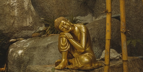 Buddha statue on rock