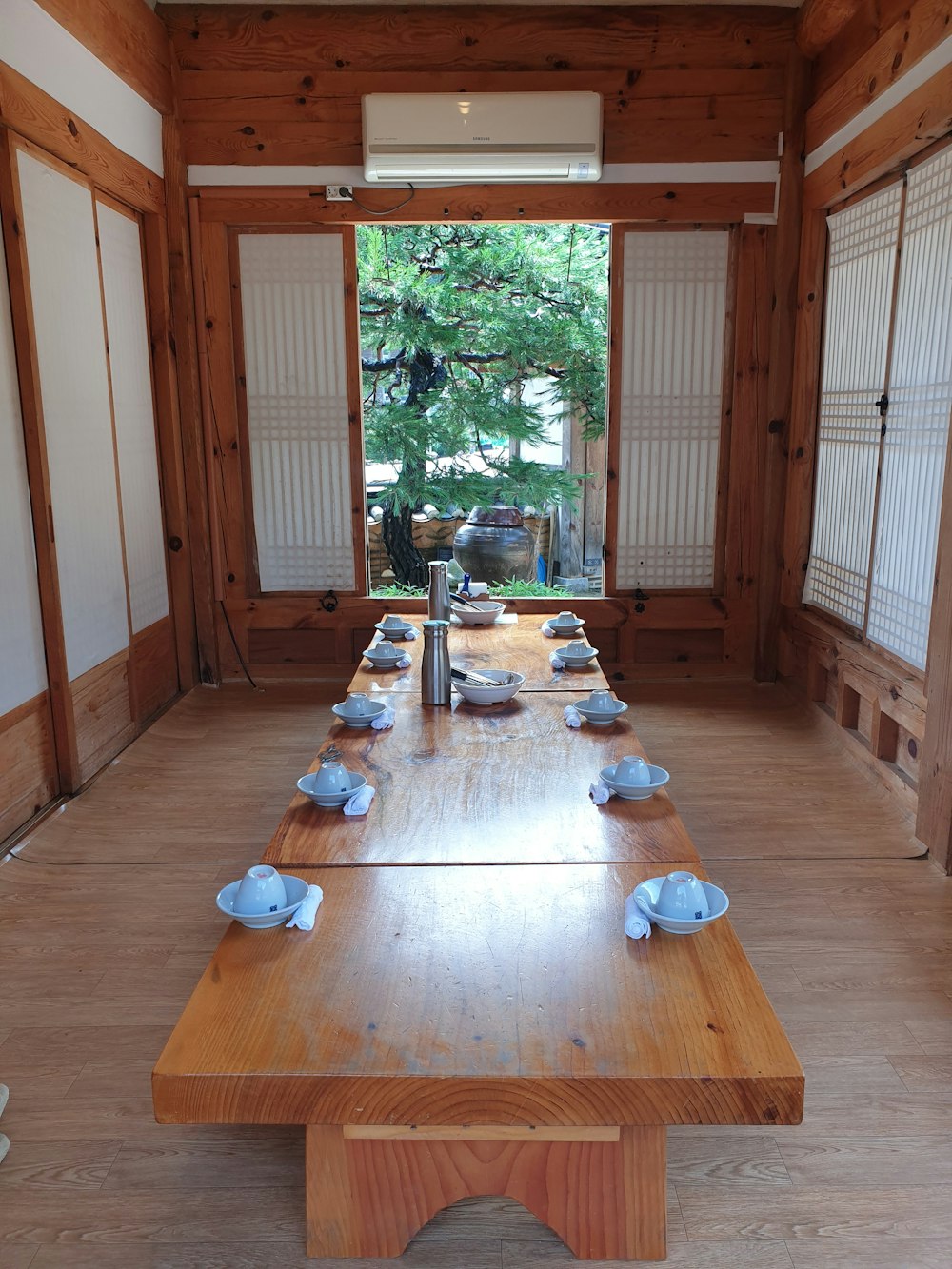 brown wooden table