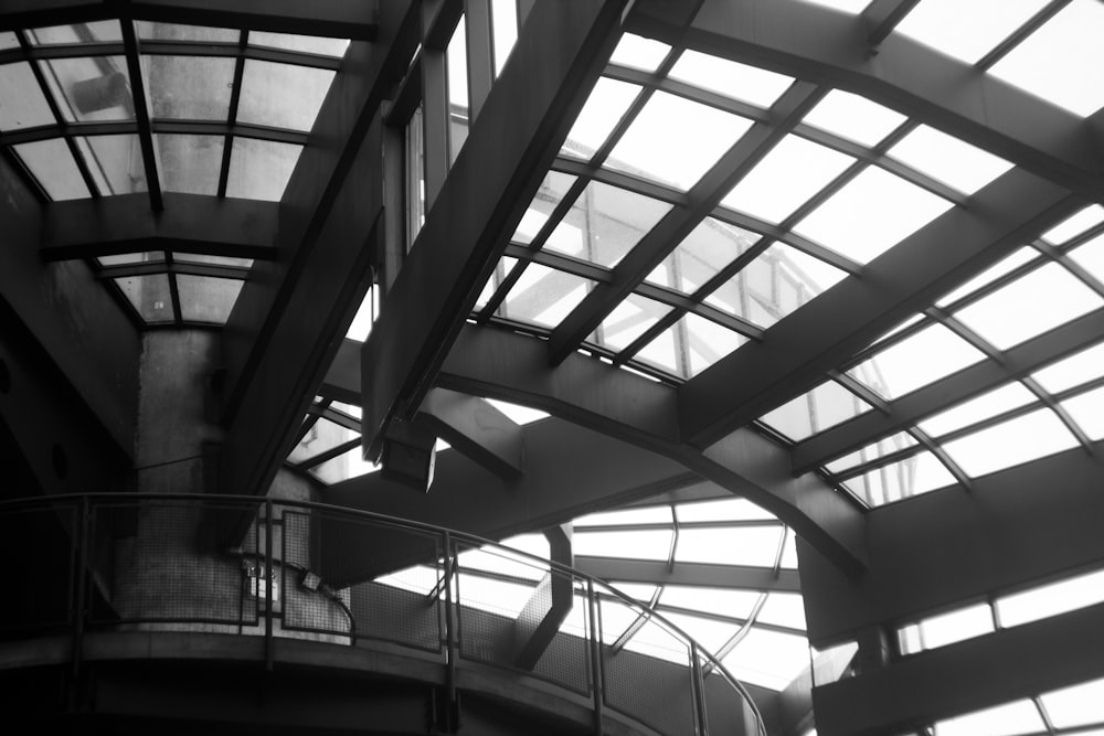 grayscale photography if inside building view