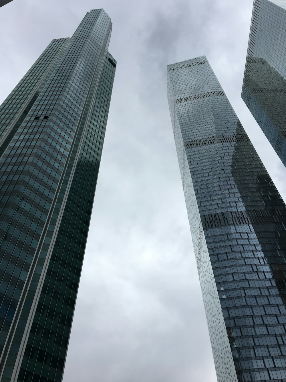 gray glass walled high-rise buildings