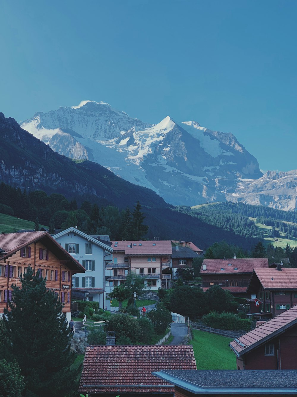 houses near mountains