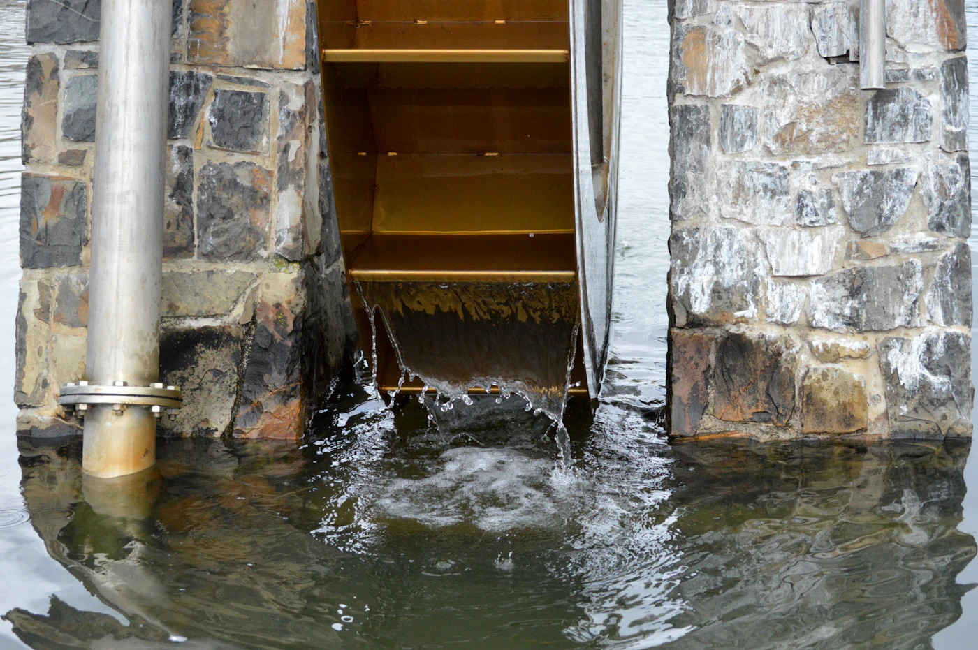 Water intrusion on a building exterior after heavy rain
