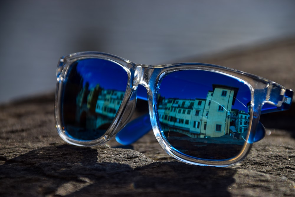gray framed sunglasses